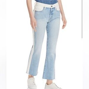 FRAME Le crop mini boot color block jeans